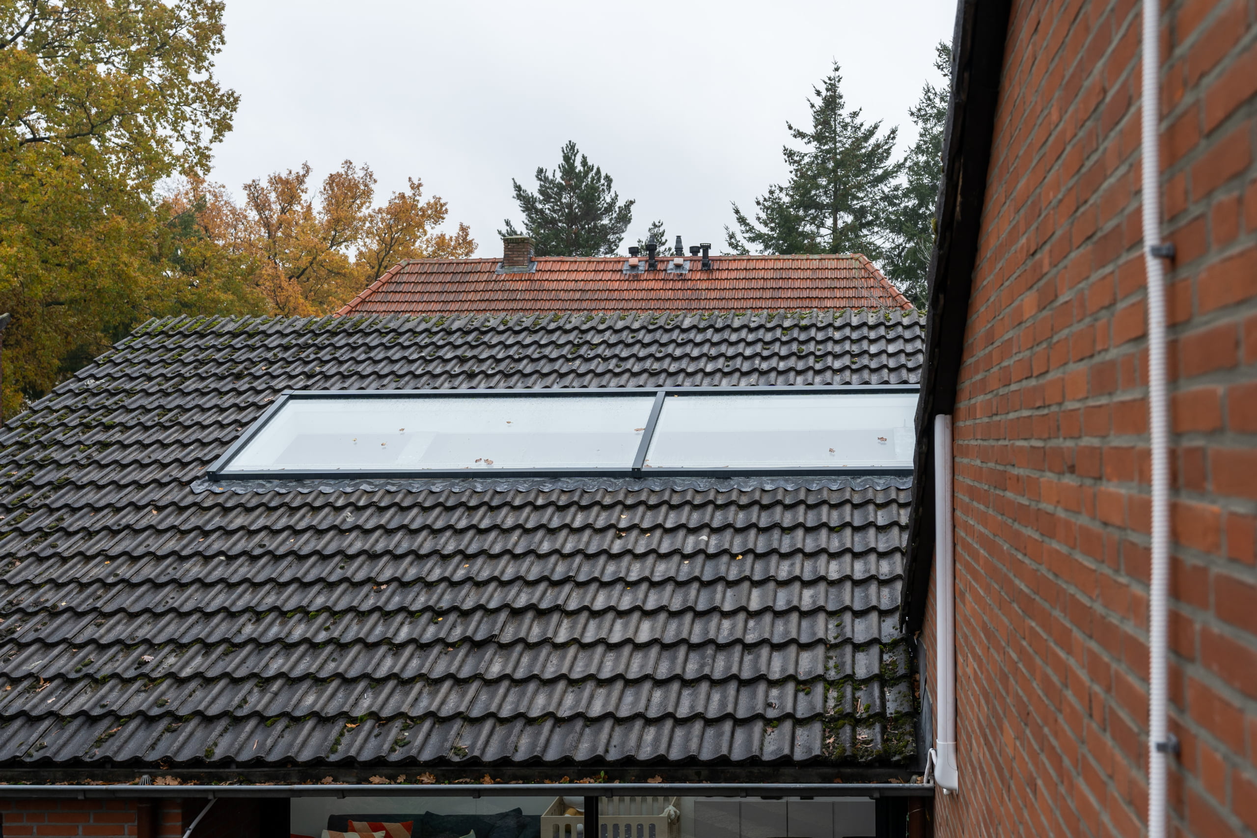 Lichtstraat in een pannendak