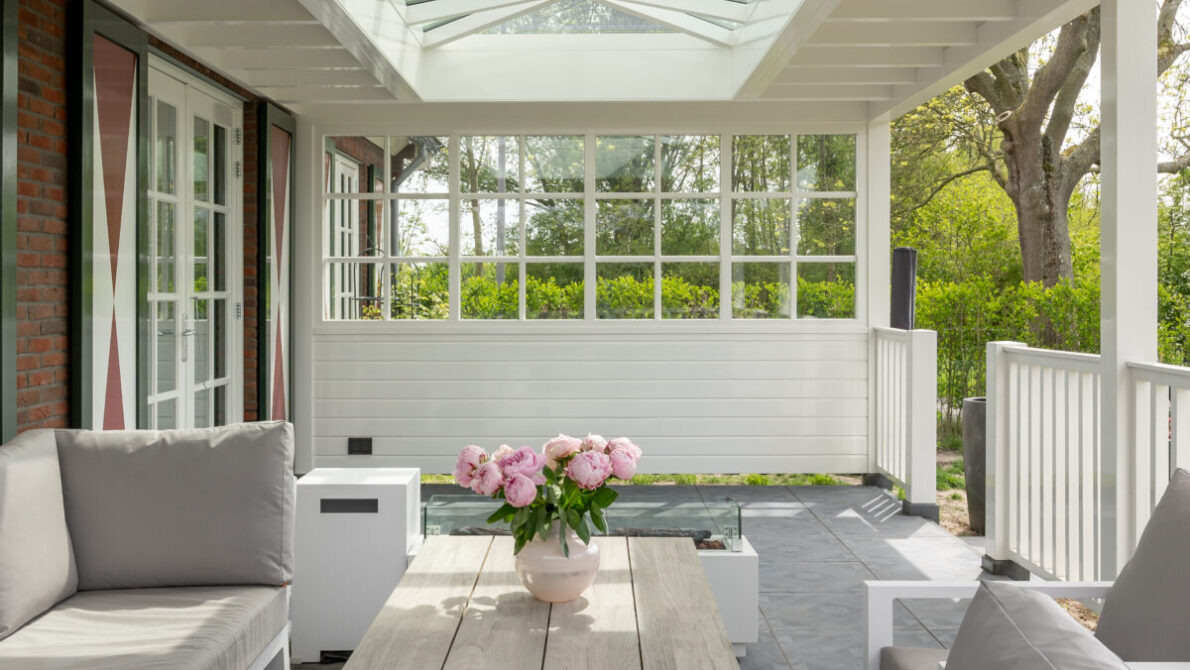 Schilddak in veranda Rotterdam